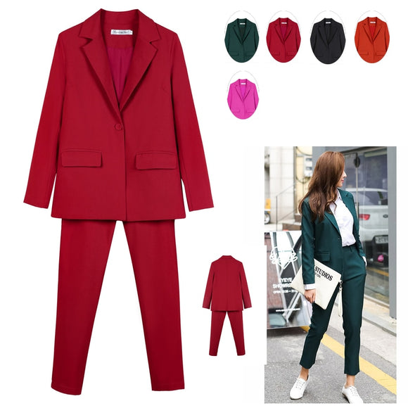 Work Pant Suits OL 2 Piece Set for Women Business interview suit set uniform